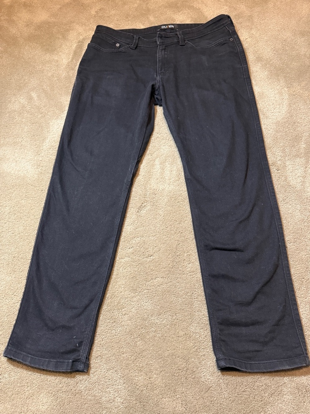 DU/ERS Men's Straight Jeans in Washed Black